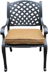 Castle Rock Outdoor Chair with Arm and Brown Cushion