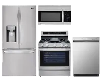 KIT LG 4 Piece Gas Kitchen Appliance Package - Stainless Steel