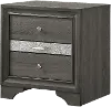 Clearance Regata Gray and Silver Nightstand