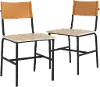 Clearance Director Black and Brown Dining Room Chair (Set of 2)