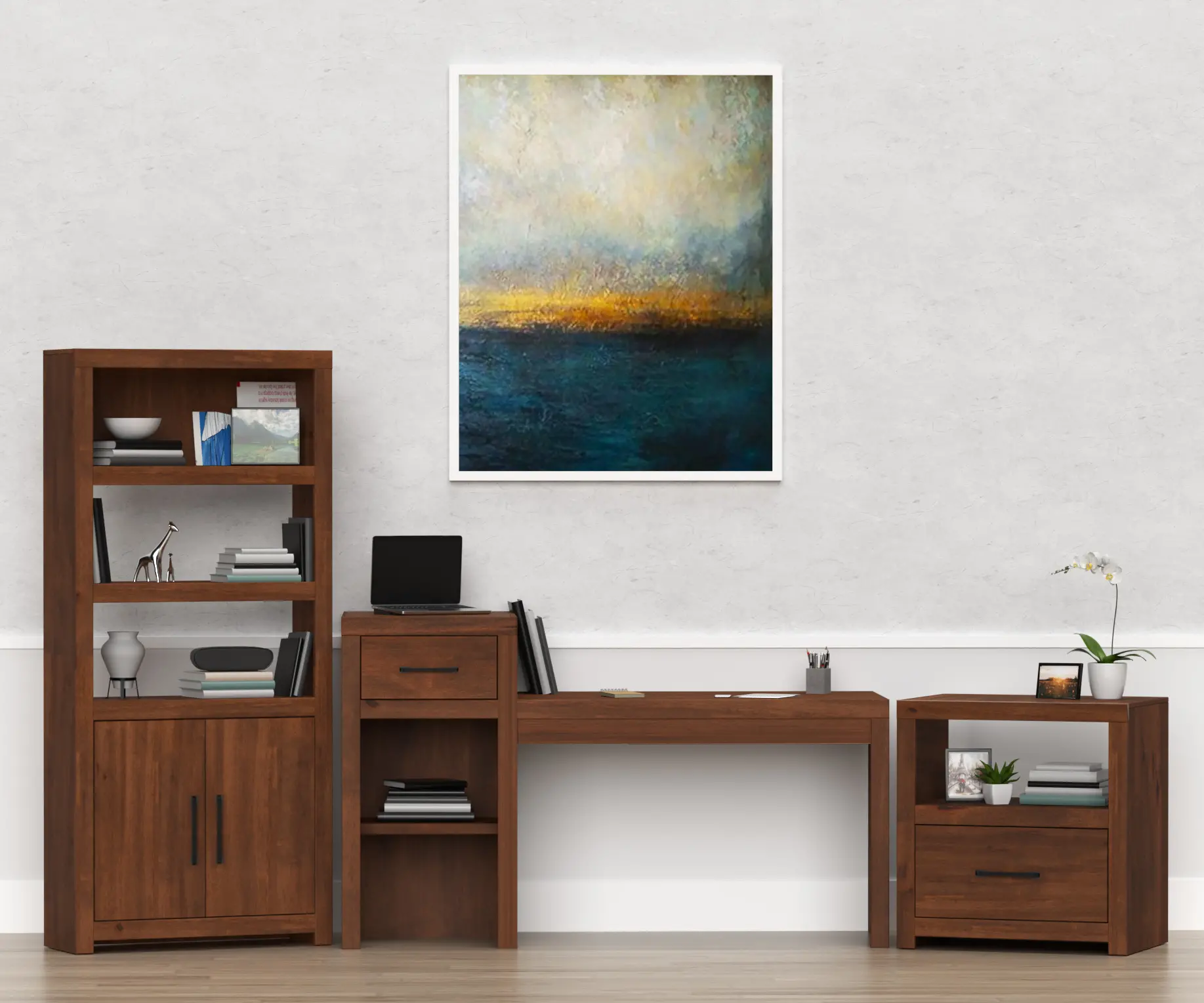 Sausalito Brown Multilevel Desk-3