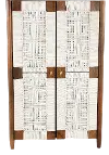 Taffyta Off-White and Brown Tall Cabinet