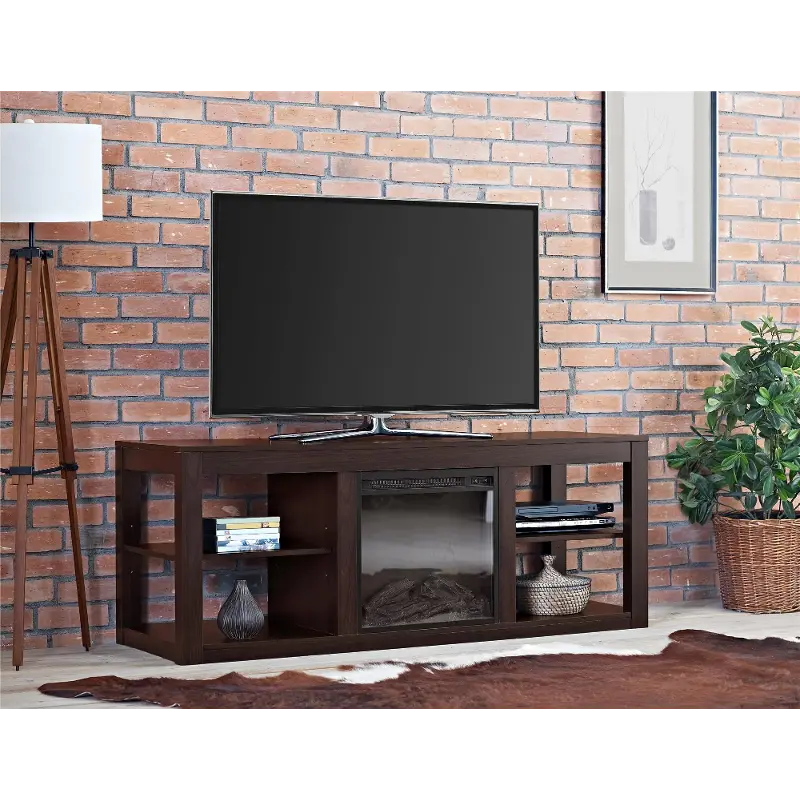 Parsons Espresso 60 Electric Fireplace TV Stand