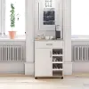 Whitmore White Bar Cabinet with Beverage Shelves