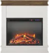 Mateo Ivory Fireplace with Rustic Mantel