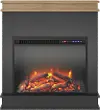 Mateo Black Fireplace with Natural Mantel