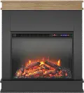 Mateo Black Fireplace with Natural Mantel