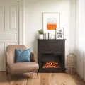 Ellsworth Espresso Fireplace with Mantel
