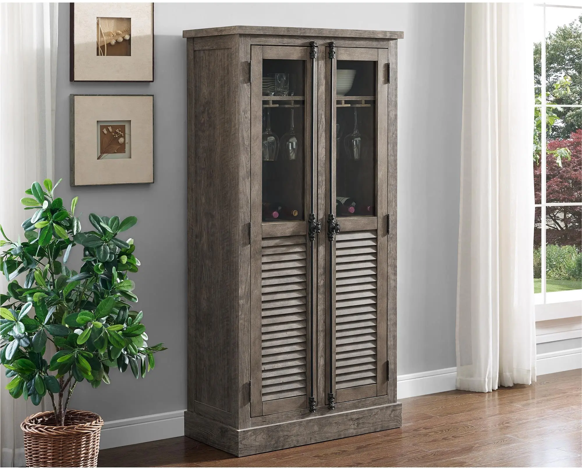 Sienna Park Medium Brown Beverage Cabinet-2