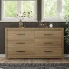 Augusta Natural 6 Drawer Dresser