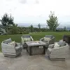 Cannes Charcoal 5 Piece Club Chairs and Fire Table Patio Set