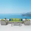 Cannes Green 6 Piece Sofa and Club Chairs Patio Set