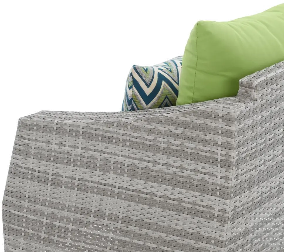 Cannes Green 6 Piece Sofa and Club Chairs Patio Set-3