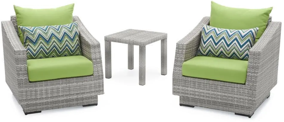 Cannes Green Club Chairs and Side Table Patio Set-2