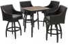 Deco Charcoal 5 Piece Barstool Patio Set