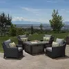 Deco Charcoal 5 Piece Club Chairs and Fire Table Patio Set