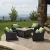 Deco Green 5 Piece Club Chairs and Fire Table Patio Set