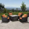 Deco Orange 5 Piece Club Chairs and Fire Table Patio Set