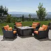 Deco Orange 5 Piece Club Chairs and Fire Table Patio Set