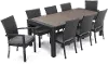 Deco Charcoal 9 Piece Dining Table and Chairs Patio Set