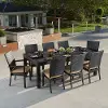 Deco Beige 9 Piece Dining Table and Chairs Patio Set