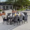 Deco Navy 9 Piece Dining Table and Chairs Patio Set