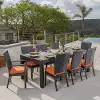 Deco Orange 9 Piece Dining Table and Chairs Patio Set