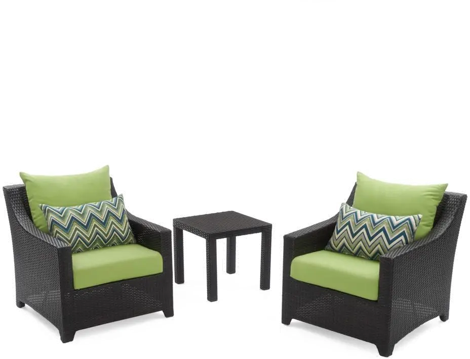 Deco Green Club Chairs and Side Table Patio Set-2