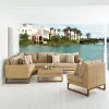 Mili Beige 6 Piece Sectional and Coffee Table Patio Set