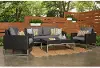 Milo Charcoal Espresso 4 Piece Loveseat and Club Chairs Patio Set
