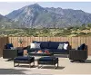 Milo Espresso 8 Piece Seating Set with Navy Cushions