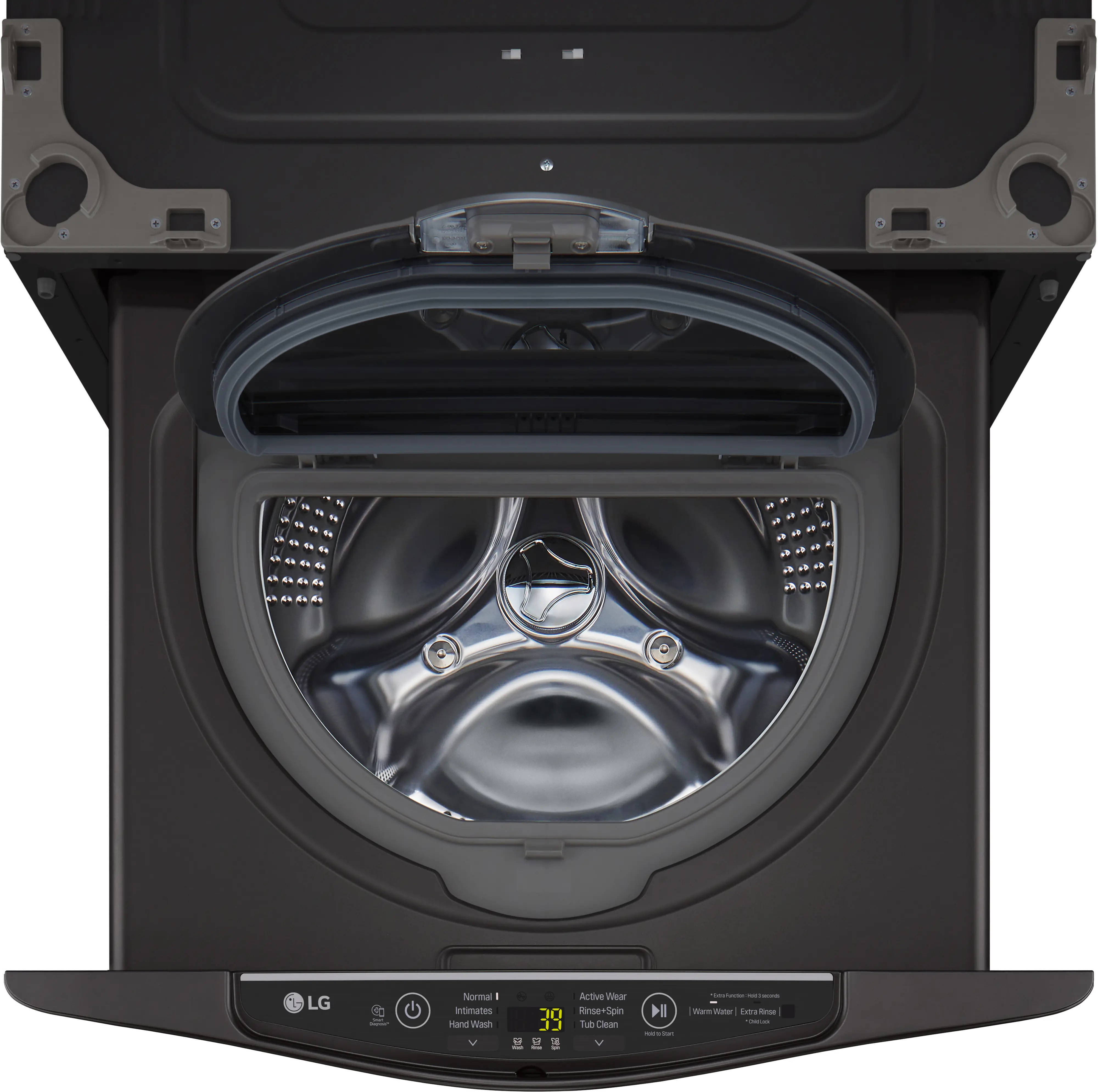 WD200CB LG Sidekick 1.0 cu ft Pedestal Washer - Black Steel-2