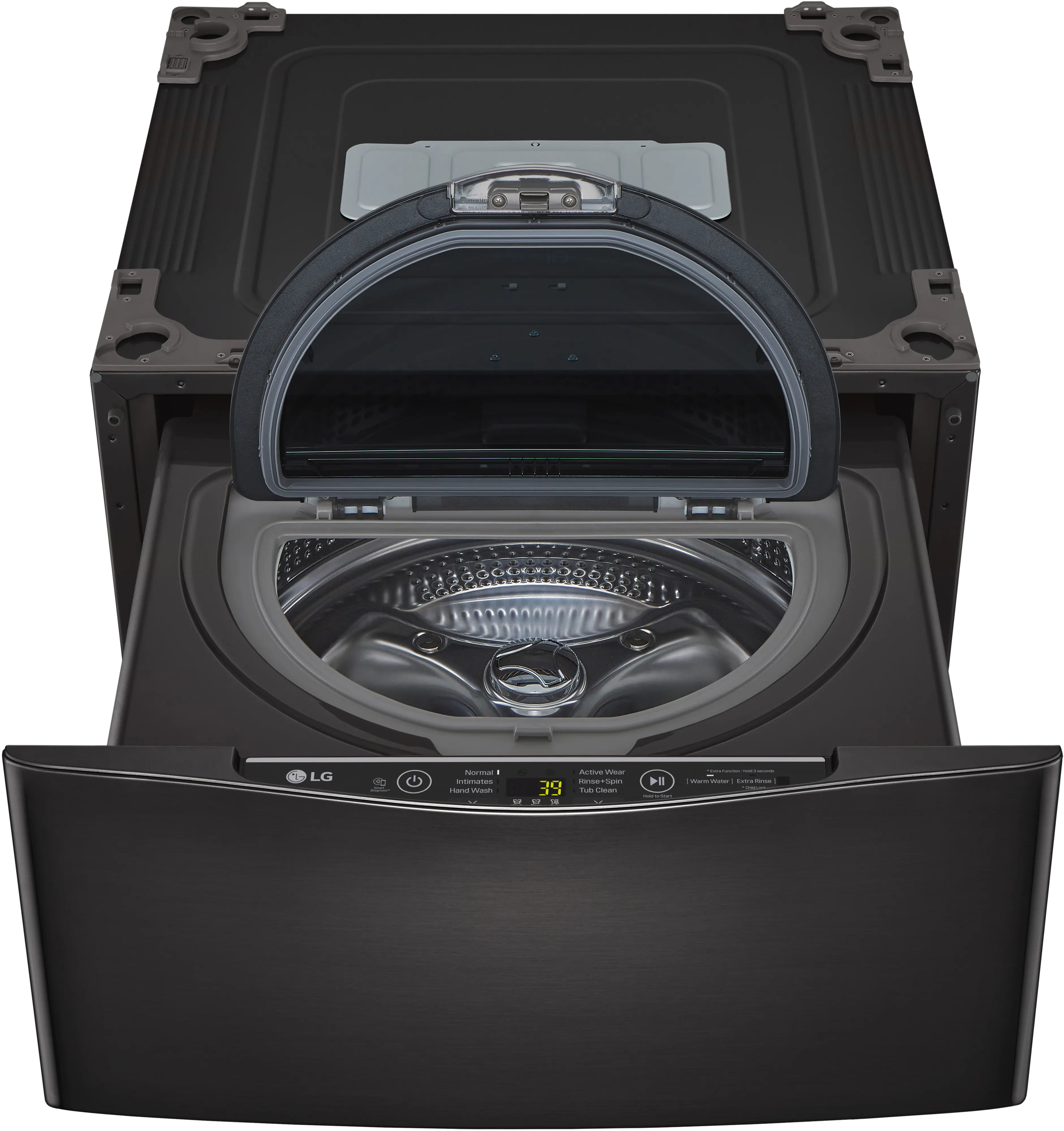 WD200CB LG Sidekick 1.0 cu ft Pedestal Washer - Black Steel-3