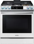 NX60BB871112 Samsung Bespoke 6 cu ft Gas Range - White Glass