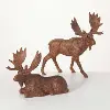 Assorted Hand Rubbed Moose Figurine Set