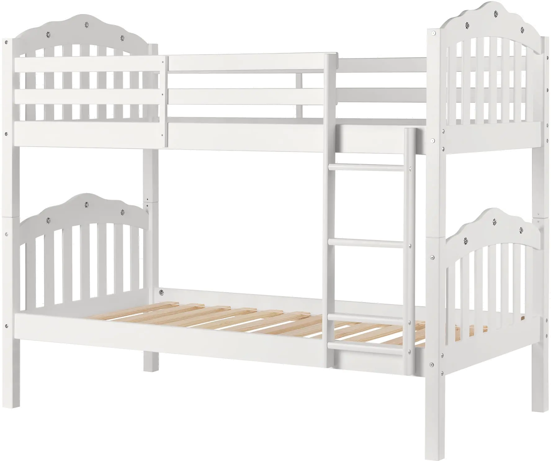 13472 Tiara Twin White Bunk Beds-2