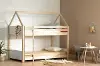 13513 Sweedi Natural Wood Twin House Bunk Beds - South Shore