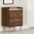 13526 Hype Walnut and Faux Carrara Marble 2-Drawer Nightstand - South Shore