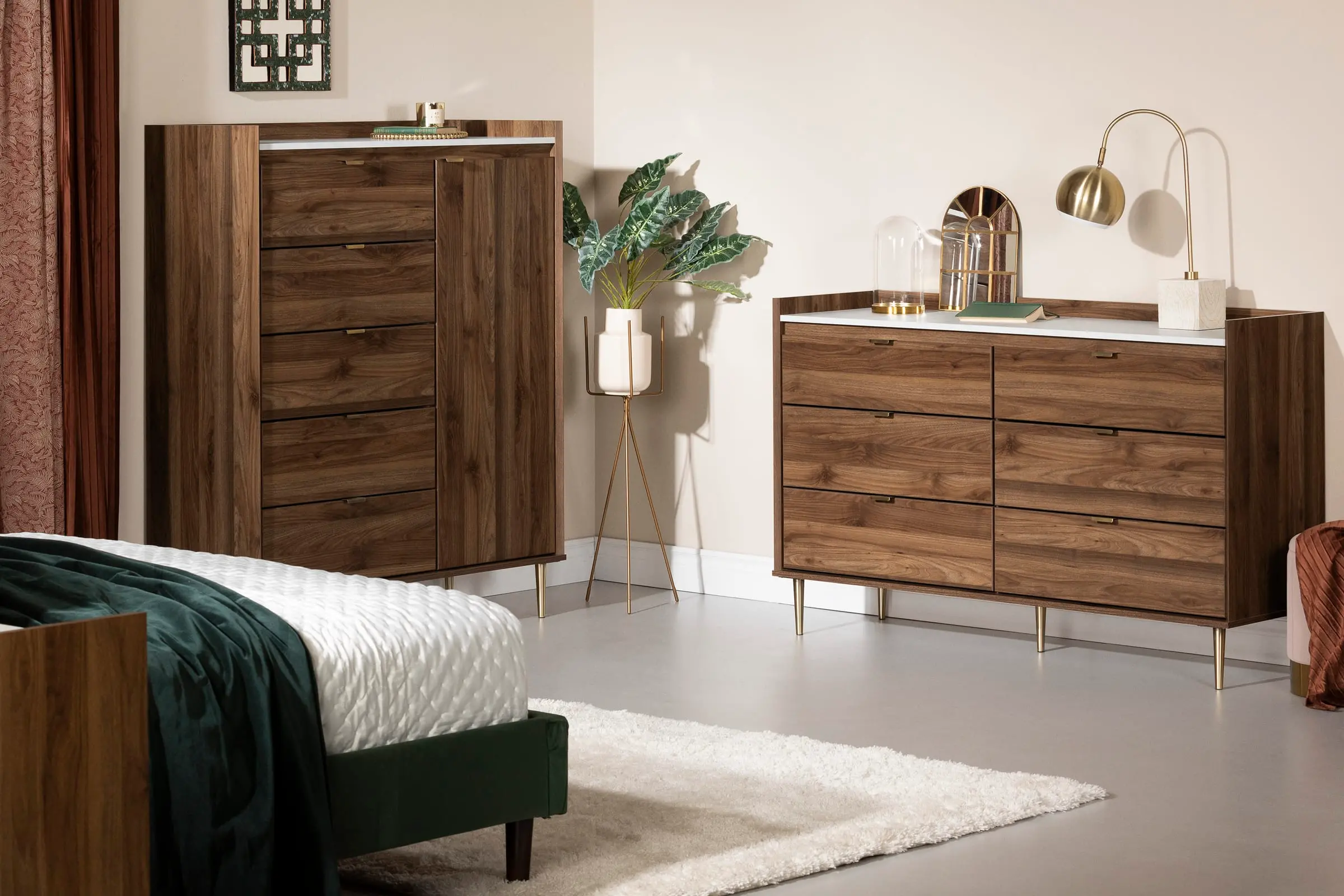 13528 Hype Brown Door Chest with 5 Drawers-6