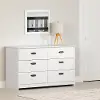 14122 Hulric White 6-Drawer Dresser - South Shore