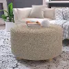 676DLYTST Bouclé Beige Storage Ottoman - Skyline Furniture