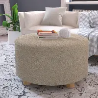 676DLYTST Bouclé Beige Storage Ottoman