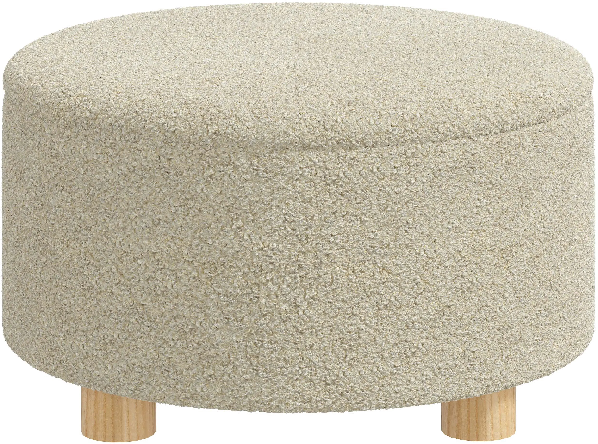 676DLYTST Bouclé Beige Storage Ottoman-2
