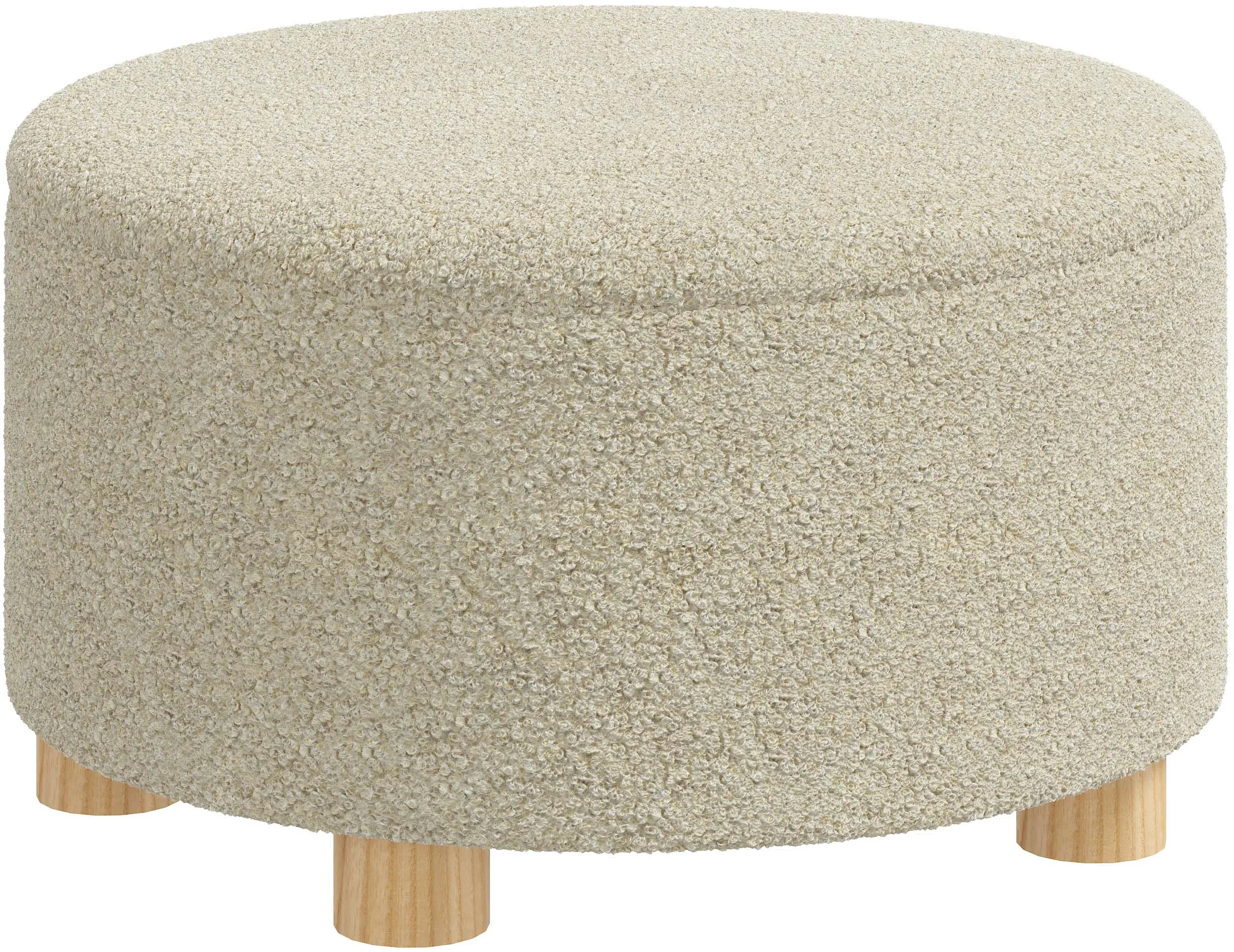676DLYTST Bouclé Beige Storage Ottoman-3