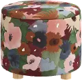 576MRGPLMOGA Claire Floral Plum Storage Ottoman - Skyline Furniture