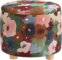 576MRGPLMOGA Claire Floral Plum Storage Ottoman
