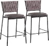 B24-BRAIDTANIA BKGYLBN2 Tania Light Brown Counter Height Stool (Set of 2)