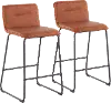B26-CASPER2 BKCAM2 Casper Faux Leather Brown Counter Stool (Set of 2)