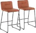 B26-CASPER2 BKCAM2 Casper Faux Leather Brown Counter Stool (Set of 2)