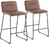 B26-CASPER2 BKE2 Casper Faux Leather Dark Brown Counter Stool (Set of 2)